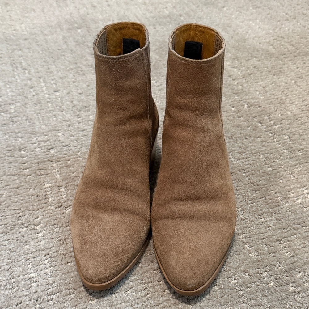 Elegant Camel Suede Women's Ankle Boots